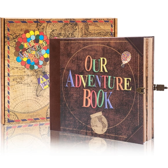 Libro de recortes «Our Adventure», 146 páginas, hecho a mano, de piel