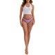 thumbnail image 2 of INSPIRE CHIC Ropa interior femenina a rayas coloridas de cintura baja, doble capa, cómoda y transpirable, L Púrpura, 2 of 5