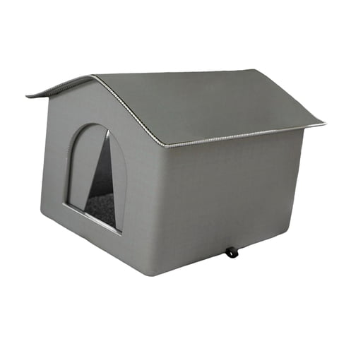 Ioensy - Casa Para Gatos Al Aire Libre, Cama Para Perros, Casa Para Perros, Refugio Cálido Y Aislado Para Gatos Callejeros, Color Gris M