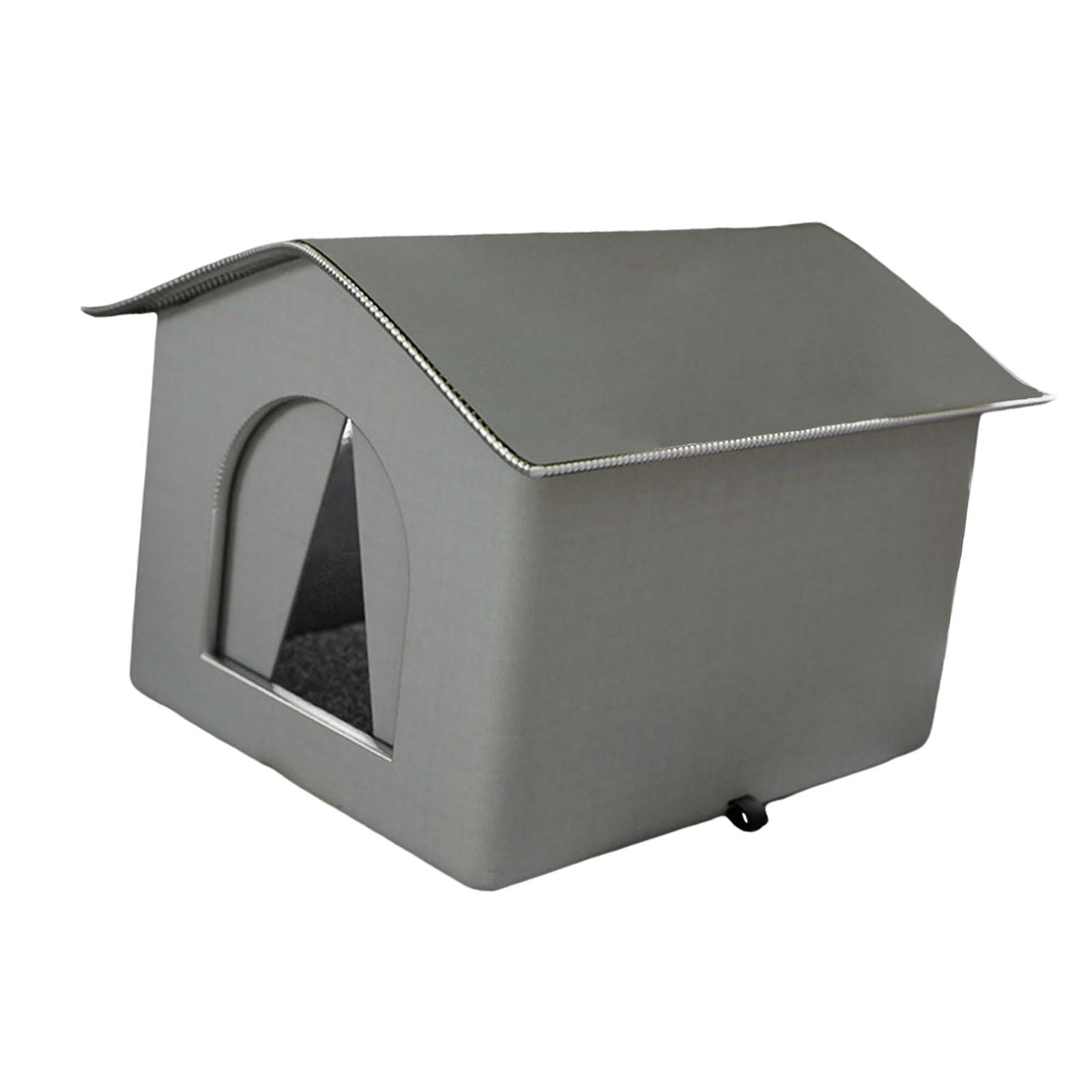 Ioensy - Casa Para Gatos Al Aire Libre, Cama Para Perros, Casa Para Perros, Refugio Cálido Y Aislado Para Gatos Callejeros, Color Gris M