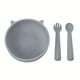 thumbnail image 3 of 3pcs Cat Design Baby Bowls With Suction + Spoon & Fork - BPA Free, Unbreakable Self-Feeding Utensils For Babies Learning To Eat - TYRY.HU, 3 of 5