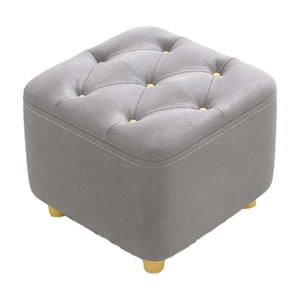 Magideal - Reposapiés Pequeño, Asiento Acolchado Resistente, Almohadillas Silenciosas Para El Suelo, Taburete Otomano, Reposapiés Para Apartamento, Hogar, Sofá, Gris