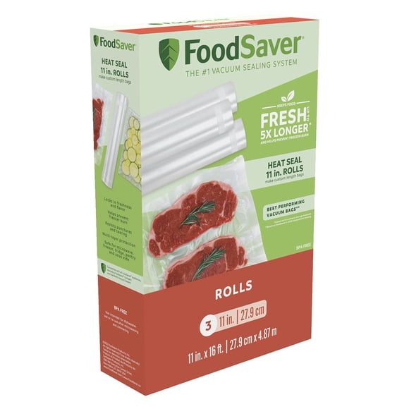 Rollo de sellado al vacío FoodSaver 28 cm × 4,8 m, pack de 3
