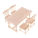thumbnail image 2 of 1/12 dollhouse comedor muebles de madera natural sillas de mesa de comedor conjunto, 2 of 4
