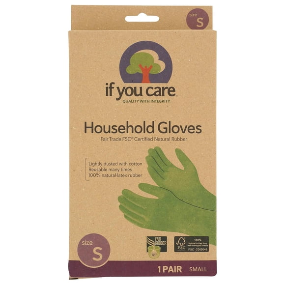 Guantes If You Care de goma natural, talla S, verdes