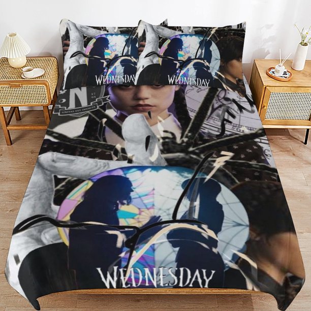 Wednesday Addams Duvet Cover Set 3 Piece Bedding Set Double Sided Printing Decorative Comforter Cover Set