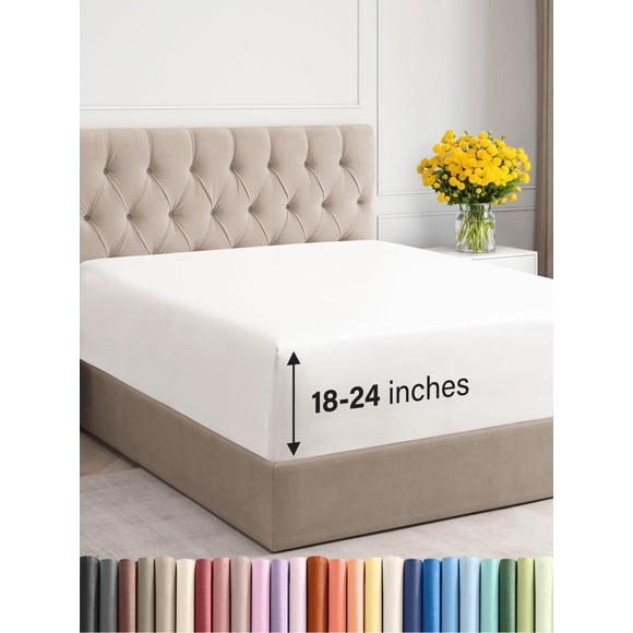 Sábana Bajera Ajustable Hotel Luxury Queen Color Blanco Envejecido