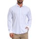 thumbnail image 1 of INSPIRE CHIC Camisa de Hombre a Rayas con Botones y Mangas Largas Elásticas para Negocios L Azul Claro, 1 of 4