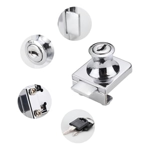 Genérica - Cerradura Vidrio Templado Segura Y Resistente Muebles Plateado