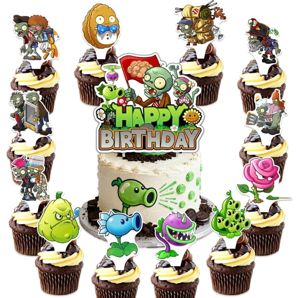 Suministros para fiestas de cumpleaños LDAKZFV Plants Zombie, 25 piezas