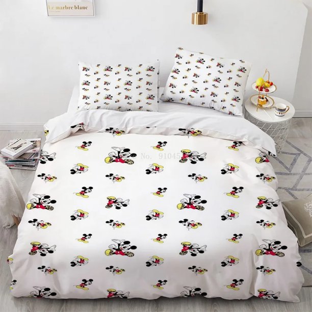 Mickey Mouse duvet cover pillowcase home room bedroom bedding set, boy girl duvet cover gift queen size double bed Bed Sheets