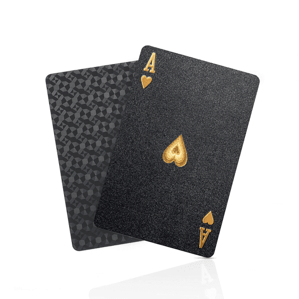 Black Playing Cards, Cool Black Foil Decks Of Cards, Waterproof Playing Cards & Flexible Poker Cards With Box, Great For Party, Game, Cardistry, Magic Trick