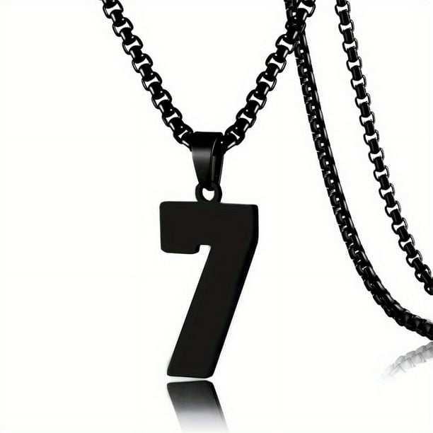 1pc Stylish Stainless Steel Men's Athletes Number Pendant Necklace - Perfect for Baseball, Basketball, and Football Teams - Long Chain Necklace with Sports Number - Ideal Gift for Boys