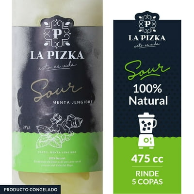 Cóctel Pisco Sour Menta Jengibre 19° Botella 475 Ml La Pizka