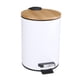 thumbnail image 4 of Cubo De Basura De Madera Con Escalón Abatible Cubo De Revestimiento Extraíble Para Dormitorio Oficina Cocina 3L Blanco, 4 of 5