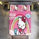 thumbnail image 1 of Comforter Set Queen Size Rainbow Hello Kitty Set with 2 Pillowcases for All SeasonsBedding Set 3pcs for Kids Boys Girls Bedroom Decor Bed Sheets, 1 of 5