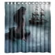 thumbnail image 1 of Cortina de ducha de sirena y velero, juego de cortina de baño con ganchos, tamaño 66 x 72 pulgadas, 1 of 3