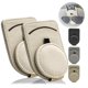 thumbnail image 1 of Soporte para gafas de sol Sufilux para visera de coche, piel, color beige (2 unidades), 1 of 6