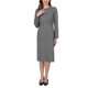 thumbnail image 1 of Vestido de Cuadros de Pata de Gallo para Mujer INSPIRE CHIC, Manga Larga, Cinturón, Vestidos de Oficina Lápiz, Gris Negro, 1 of 5