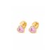 thumbnail image 1 of Aros Abridores Corazón 6mm Oro 18k Tope A Presión Niñas Jovenes, 1 of 7