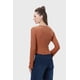 thumbnail image 3 of Polera Mujer Escote V Manga Flare Café, 3 of 4