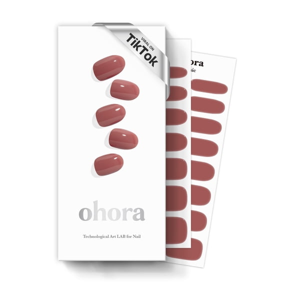 Tiras de gel para uñas Ohora N Cream Rose Brown con accesorios
