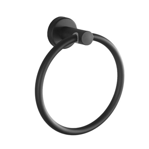 Toallero De Baño, Accesorios De Baño Redondos De Acero Inoxidable, Anillo De Toalla De Mano Negro