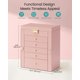 thumbnail image 3 of Caja de Joyas SONGMICS de 6 Niveles con Cerradura y Espejo Rosa, 3 of 6