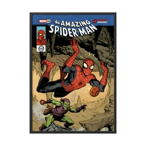 Creango - Cuadro Poster Enmarcado Spiderman Comic Marvel Decorativo