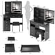 thumbnail image 2 of 37" Left Drawer Desktop LED Vanity Table + Cushioned Stool, Large Sliding, Touch Control, 3-color Switching Mirror, High Capacity Storage Fashionable Makeup Dressing Set, EPA, GCC, UL Certificate, 2 of 3