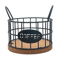 Magideal - Soporte Para Cápsulas De Café, Contenedor De Cápsulas De Café De Metal Con Doble Asa, Organizador, Cesta Para Cápsulas De Café Para Cafeterías, Cocina Negro