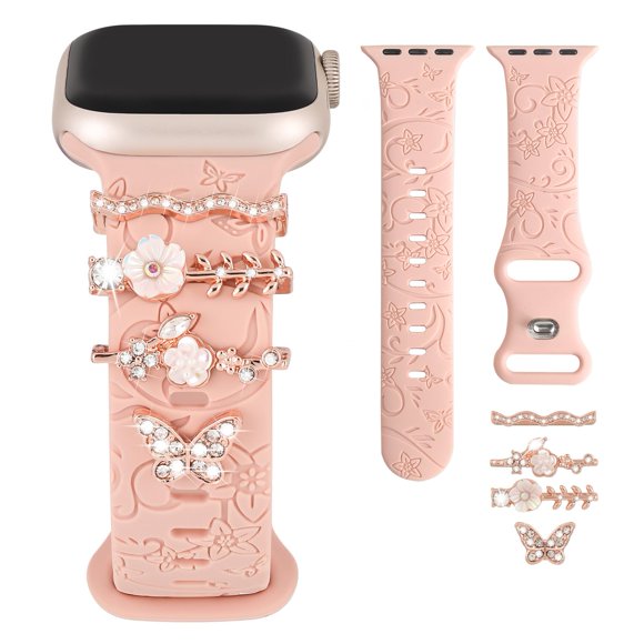 Correa Wowstrap 40/41/44/45 mm Floral de Silicona + Anilla