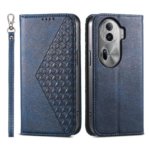 Funda Flip Foxdock Para Oppo Reno 11 Pro 5G , Estilo Billetera Con Diseño Rombo, Correa De Mano Y Soporte, Uso Diario