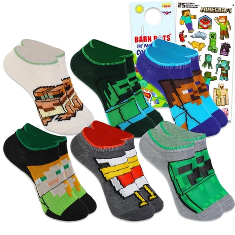 Set De 6 Pares De Medias Minecraft Para Adolescentes Y Adultos Talla 3-9