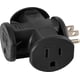 thumbnail image 1 of Adaptador GE de 3 tomas con conexión a tierra, en forma de T, resistente, negro, 1 of 4