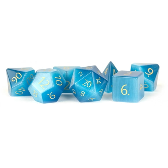 Juego de dados Metallic Dice Games FanRoll 16 mm Gemstone Poly DND