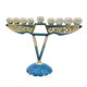 thumbnail image 3 of Candelabro Judío Adornado Con Menorá De Hanukkah Esmaltado Pintado A Mano Azul, 3 of 5