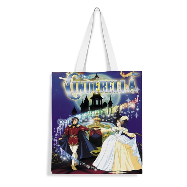 Grimm's Fairy Tale Classics Bolso de tela con estampado de lienzo para mujer, bolsa de compras reutilizable y estética, con cremallera interior, regalo para mujer,40*45cm.