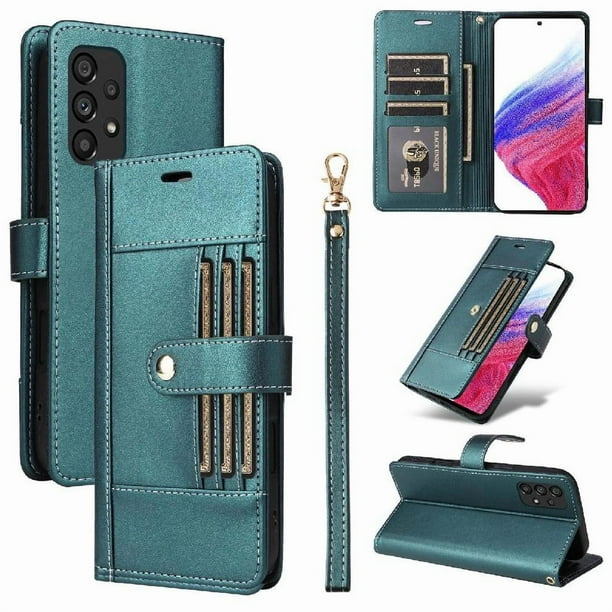 FOXDOCK Funda tipo Cartera para Samsung Galaxy A33 5G – Cubierta de Cuero PU con Múltiples Ranuras, Bolsillo para Efectivo y Correa de Muñeca