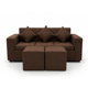 thumbnail image 2 of Living Vera 3 cuerpos + 2 pouf Tela Chocolate, 2 of 2