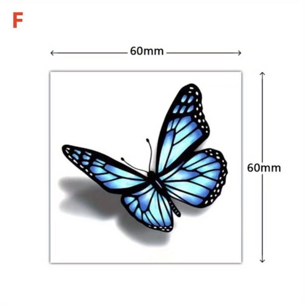 3D Tattoo Sticker, Y2k Style Colorful Butterfly Realistic Pattern, Waterproof Temporary Tattoos For Men And Women