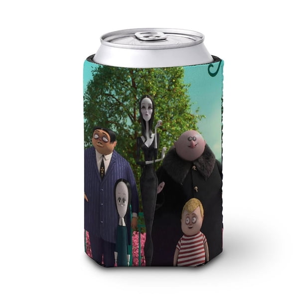 La Familia Addams 3 Funda enfriadora de latas, aislante de bebidas para mantener frías o calientes, funda térmica plegable para latas, portabebidas reutilizable