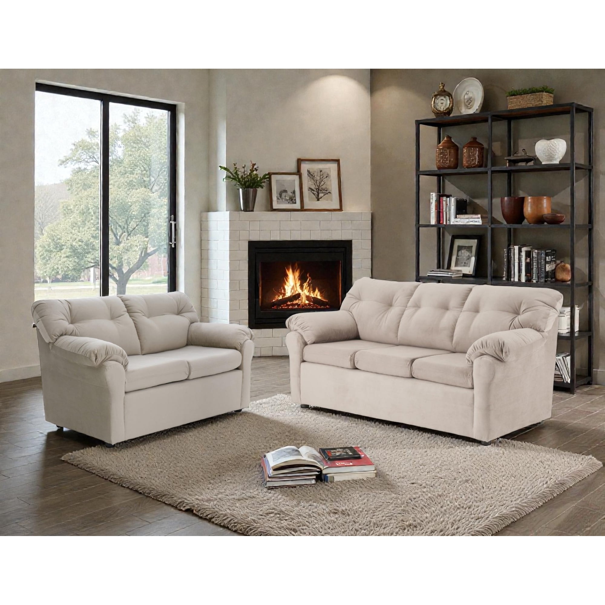 Muebles Altiro - Living Mateo 32 - Tela Felpa Beige