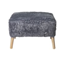 Máxima Design - Pouf Petrum Gris Piel Sintética 62X42X42 Cm