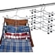 thumbnail image 3 of Perchas para faldas y pantalones con clips ajustables (paquete de 2) - 4 niveles, cromadas con vinilo negro - Antideslizantes y duraderas - Organizador de armario que ahorra espacio, 3 of 7