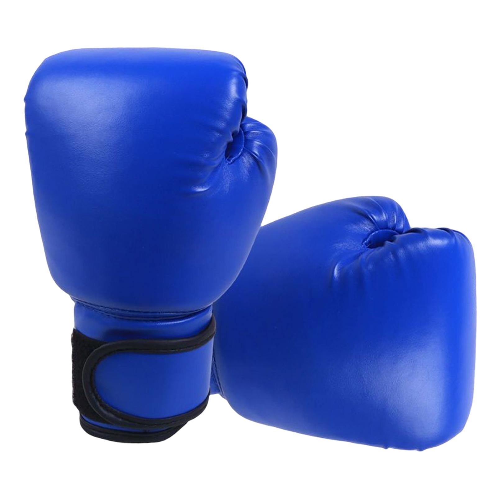 Magideal - Guantes De Boxeo Para Niños Y Adultos, Guantes De Entrenamiento De Boxeo Para Niños Y Jóvenes Profesionales, Guantes De Material Cuero Pu Transpirables De Niño Azul