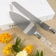 thumbnail image 3 of 2 set Cuchillo de pastel elegante y servidor de acero inoxidable con mango de cristal - perfecto para aniversarios de bodas y celebraciones especiales (Sliver) (dos cuchillos y palas), 3 of 3