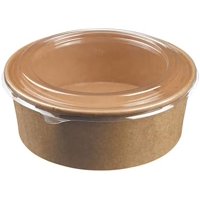 Genérica - Bowl Kraft Con Tapa Transparente 1000 Cc Pack X50 Unidades Envase Biodegradable
