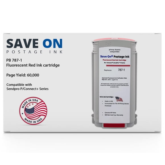 Cartucho de tinta roja PB 787-1 compatible con sistemas de franqueo SendPro P/Connect+