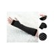 thumbnail image 2 of INSPIRE CHIC Guantes sin dedos de disfraz de cosplay de invierno tejidos largos hasta el codo para mujer, negro, 2 of 6